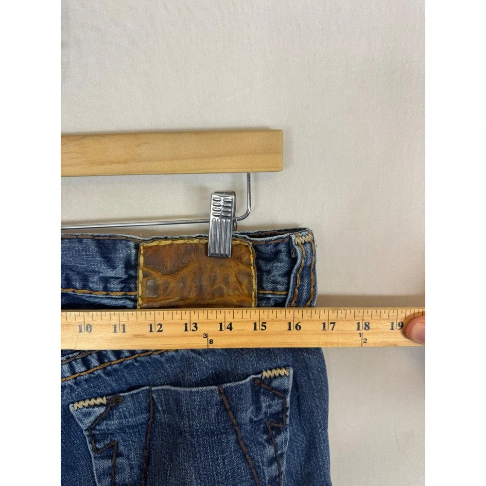 True Religion Brand Jeans Mens 31X30 Blue Denim Straight Leg Contrast Stitch USA